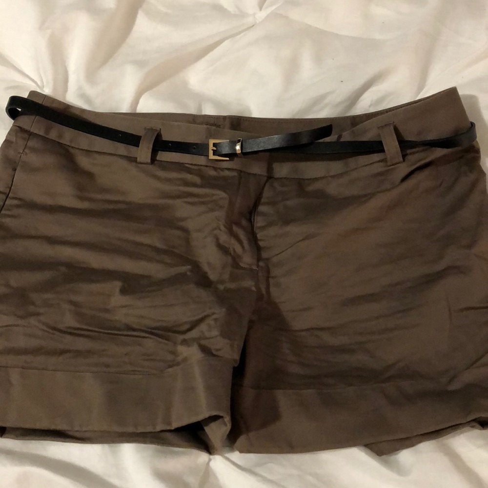 Express Brown Shorts with Black Belt